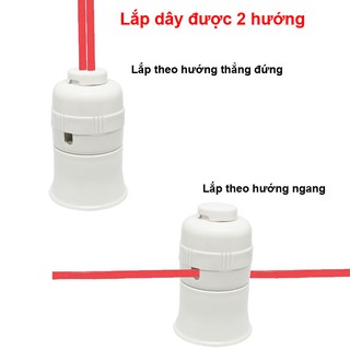 01 cái Đuôi đèn tròn E27 2618 - đa năng - lắp được dây ngang và thẳng đứng- lắp được vào chóa đèn - SX tại Việt nam.