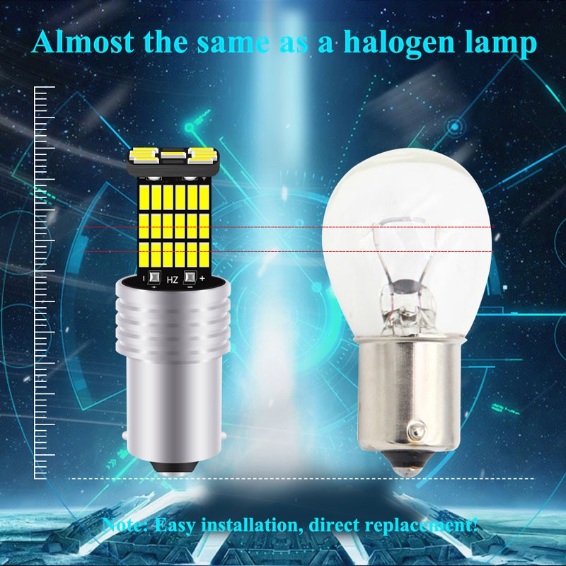TINTUTA Bộ 2 bóng đèn LED T15 T20 1156 Ba15S P21W W16W 45smd 4014 chuyên dụng cho xe hơi