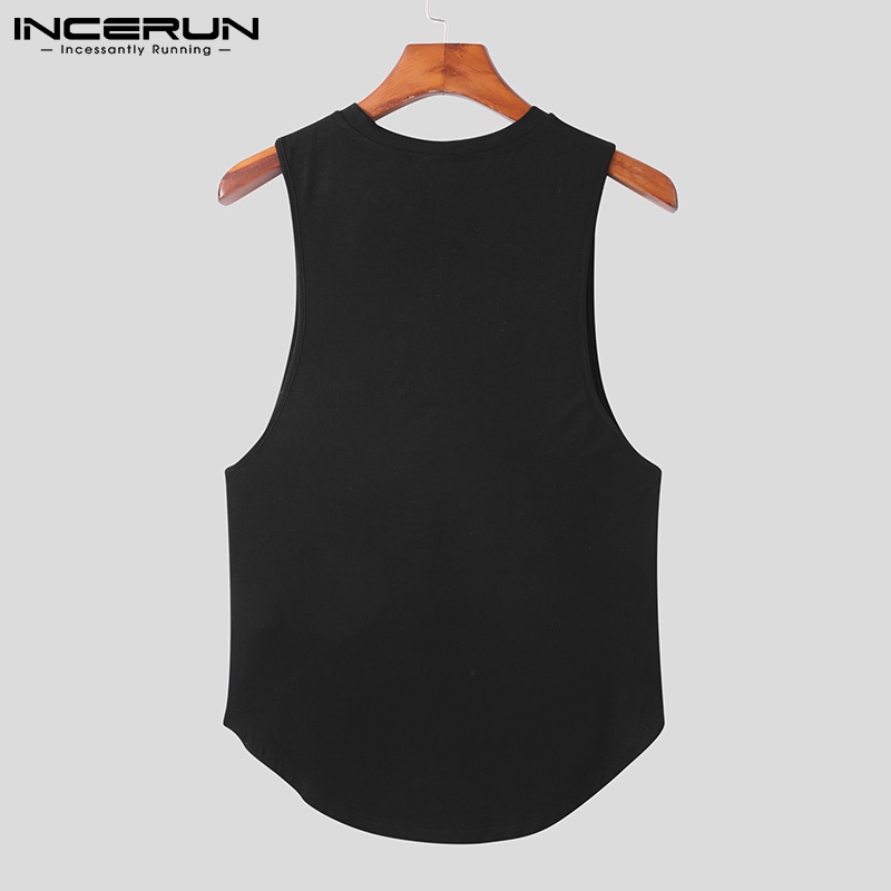Áo tanktop INCERUN cổ tròn 2 màu thời trang mùa hè cho nam