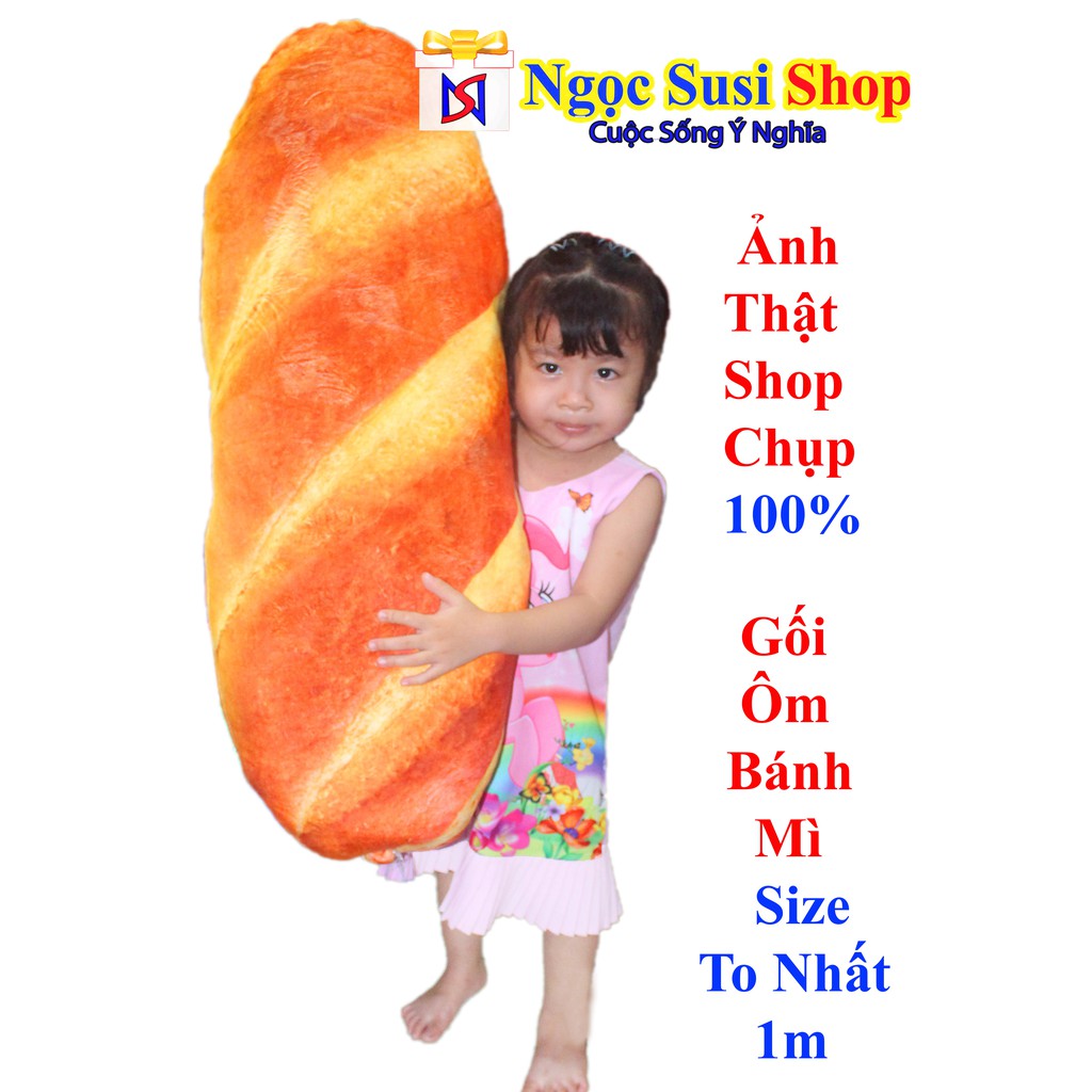 GỐI ÔM BÁNH MÌ 3D SIZE LỚN CAO CẤP ÔM NGỦ - THÚ BÔNG BÁNH MÌ 3D