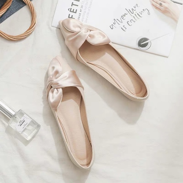 Giày búp bê nơ lụa
