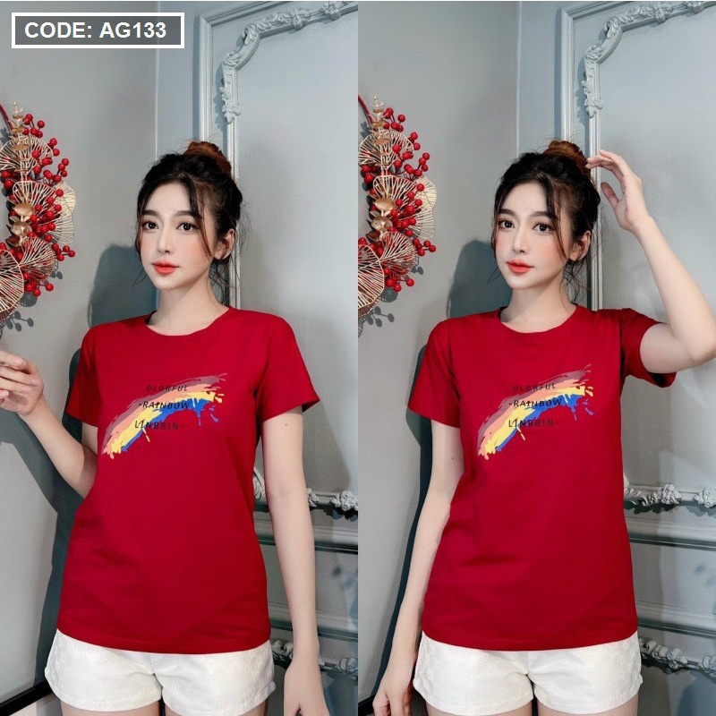 Áo thun nữ, Áo thun nữ form rộng, Áo thun in chữ, Áo thun nữ Rộng in chữ form suông - AG129
