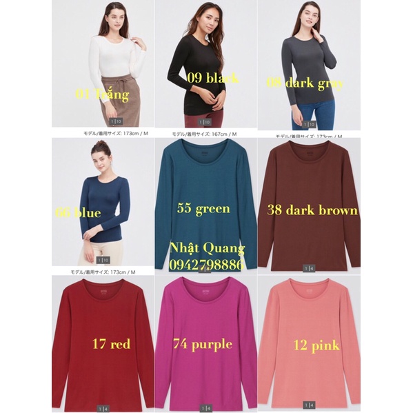 Áo giữ nhiệt nữ uniqlo nhật auth 2021