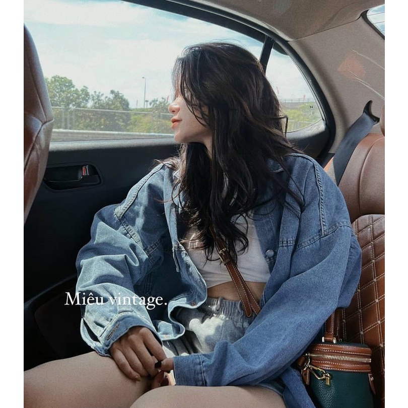 Áo Khoác Nữ Jean UNISEX Form Rộng Nữ - Áo khoác bò Denim nữ form rộng suông street style chống nắng basic Hàn Quốc