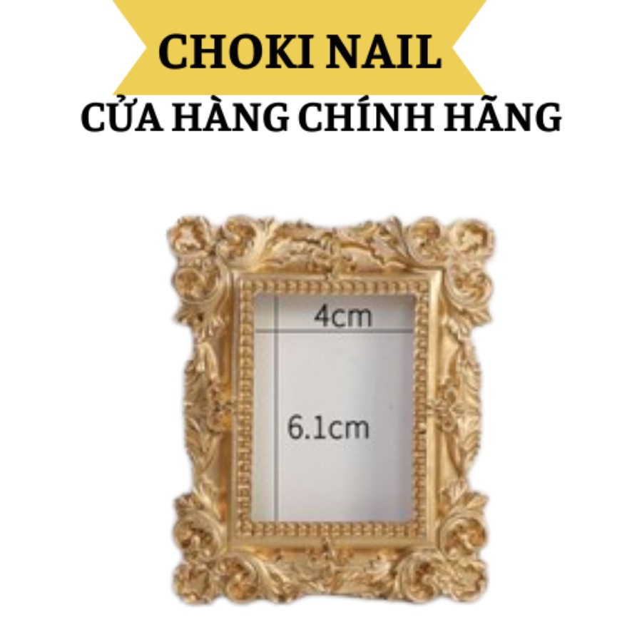 Khung ảnh mini màu vàng phong cách retro dùng để trang trí, Chụp ảnh mẫu móng nail