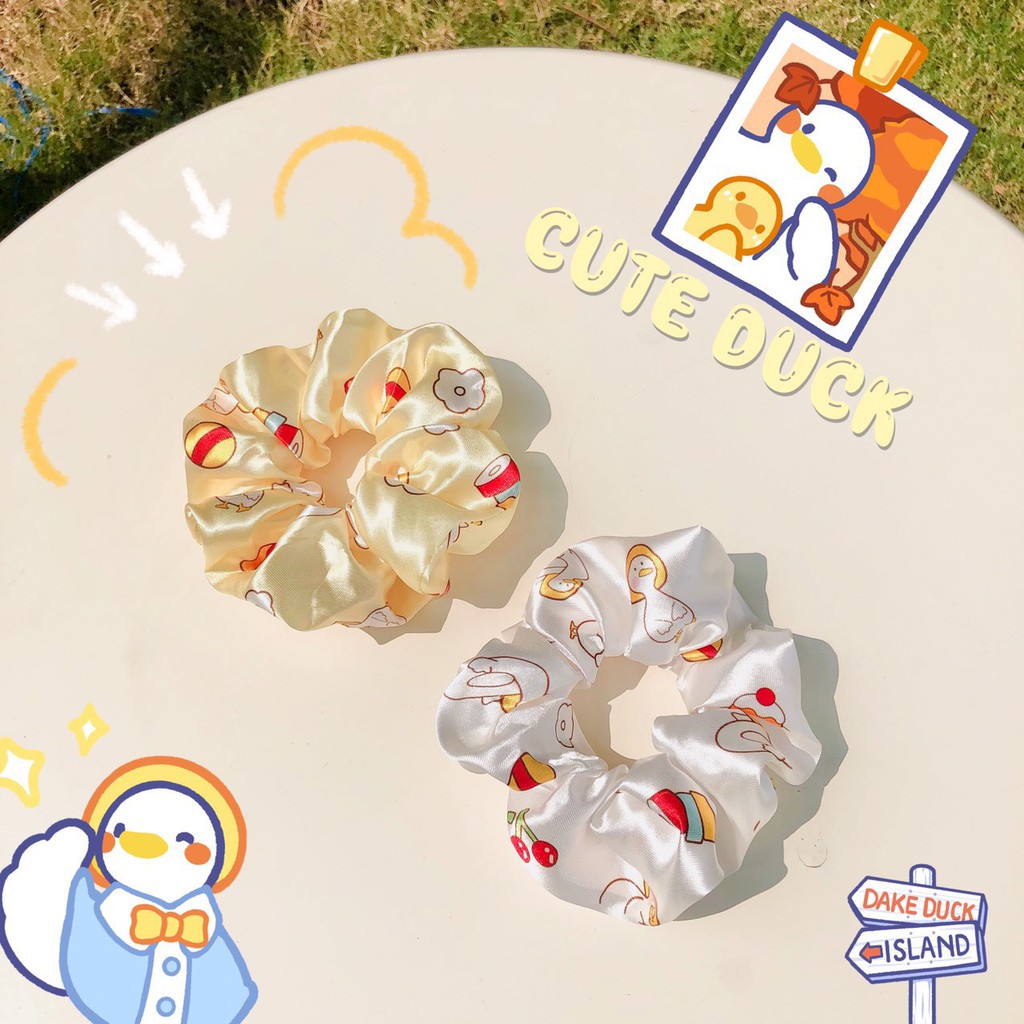 Cột tóc Scrunchies Cute Duck