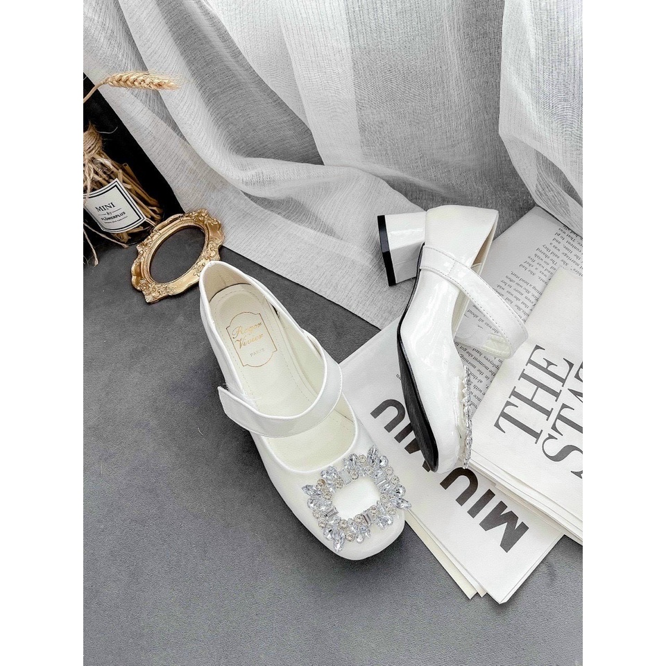 Giày cao gót bít mũi gót vuông 3cm mã CD55