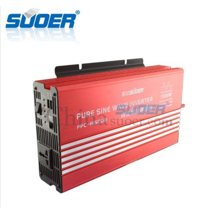 Máy chuyển điện sin chuẩn 1500w  từ 24v lên 220v hiệu Suoer