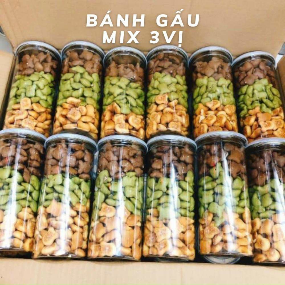 Bánh gấu mix 3 vị ( hũ pet 420gr)