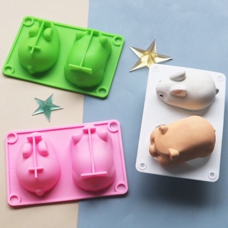 Khuôn silicon hình thỏ và heo làm bánh, pudding, thạch