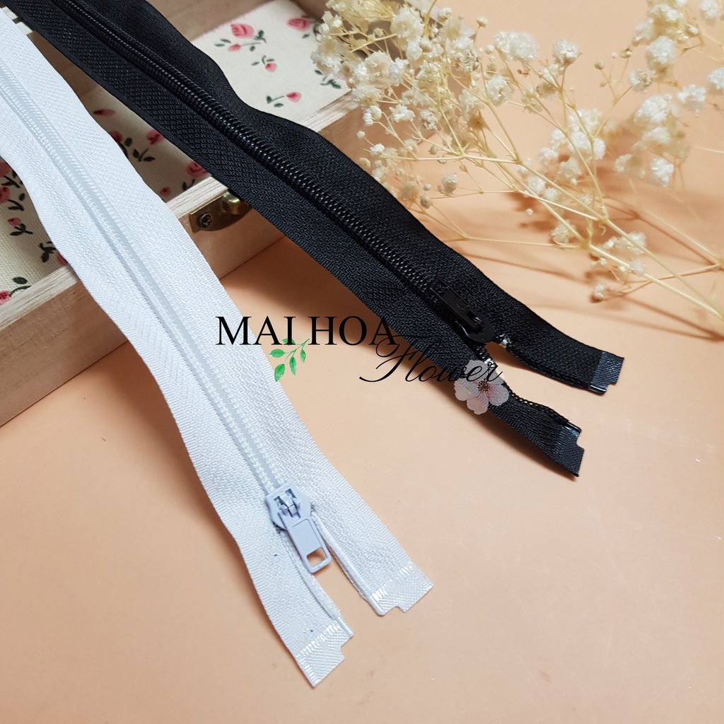 Dây kéo khóa nhựa 50cm dùng để may quần áo, dây kéo balo, maihoaflower