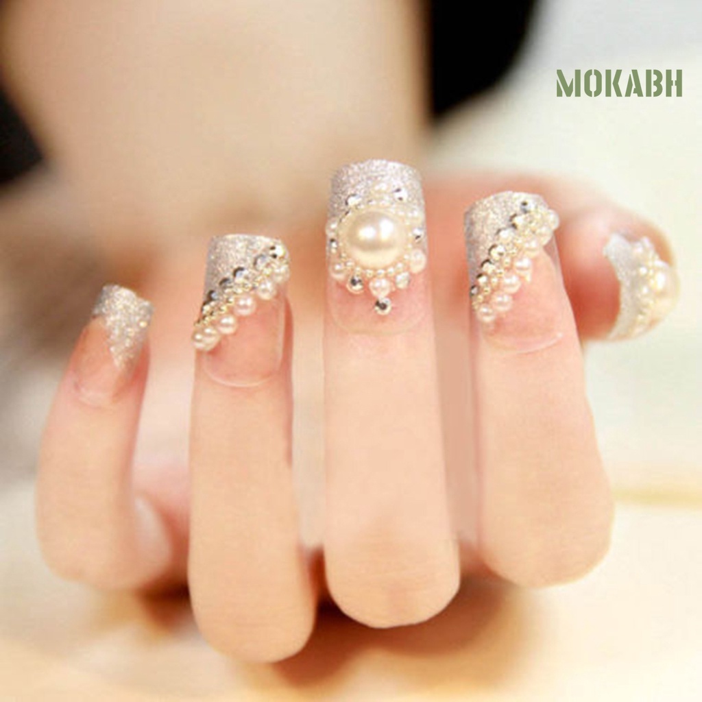 Khay Hạt Ngọc Trai Giả 3 Kích Cỡ Đính Móng Nghệ Thuật DIY