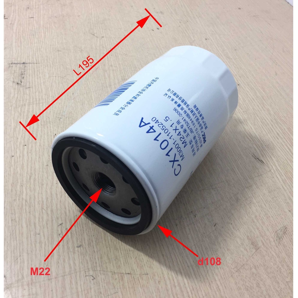 Lọc dầu thô (Lọc nhiên liệu) xe tải ChengLong 310, 340, dongfeng, lọc dầu M3001-1105240-937/CX1014A1. Hàng xịn