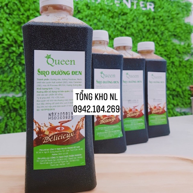 Siro Đường đen Queen 1,3kg- DÙNG LÀM SỮA TƯƠI TRÂN CHÂU ĐƯỜNG ĐEN THƠM NGON