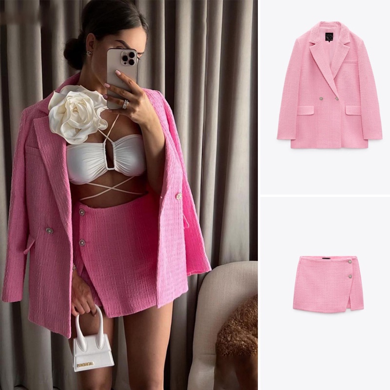 Bộ Áo Khoác Vest + Quần Short Zara 22 Thời Trang Mùa Xuân Trẻ Trung 2010714 4661430
