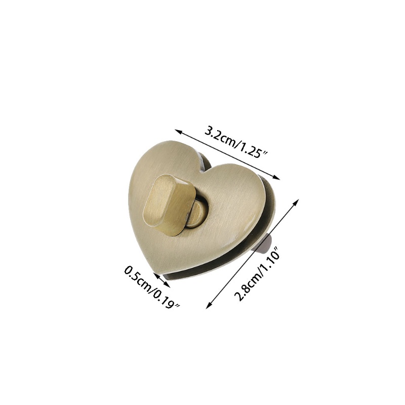 Bộ Khóa Kim Loại Hình Trái Tim Cho Túi Xách