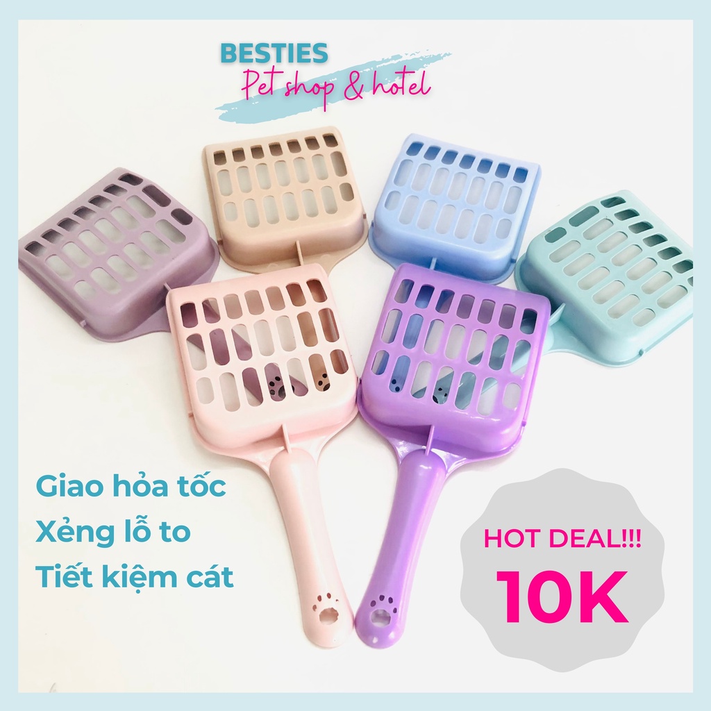 Xẻng dọn vệ sinh xẻng xúc cát dọn phân cho mèo - đủ màu