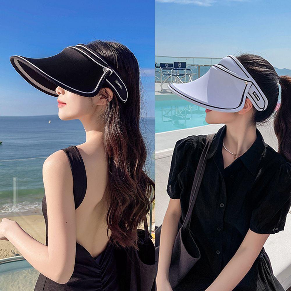 EUCA Mũ Lưỡi Trai Hở Chóp Chống Tia UV In Họa Tiết Bươm Bướm Thời Trang Cho Nữ
