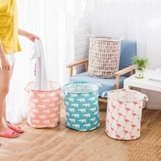 Túi vải giỏ vải đựng quần áo đựng đồ giặt vải đồ cá nhân gấp gọn đa năng trang trí deco nhà cửa đẹp xinh xắn vải canvas