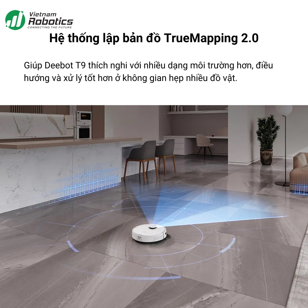 Robot Hút Bụi Lau Nhà Ecovacs Deebot T9 Plus - Phiên bản Quốc Tế - Bảo Hành 24 Tháng - Xả Rác Tự Động - Lực Hút 3000Pa