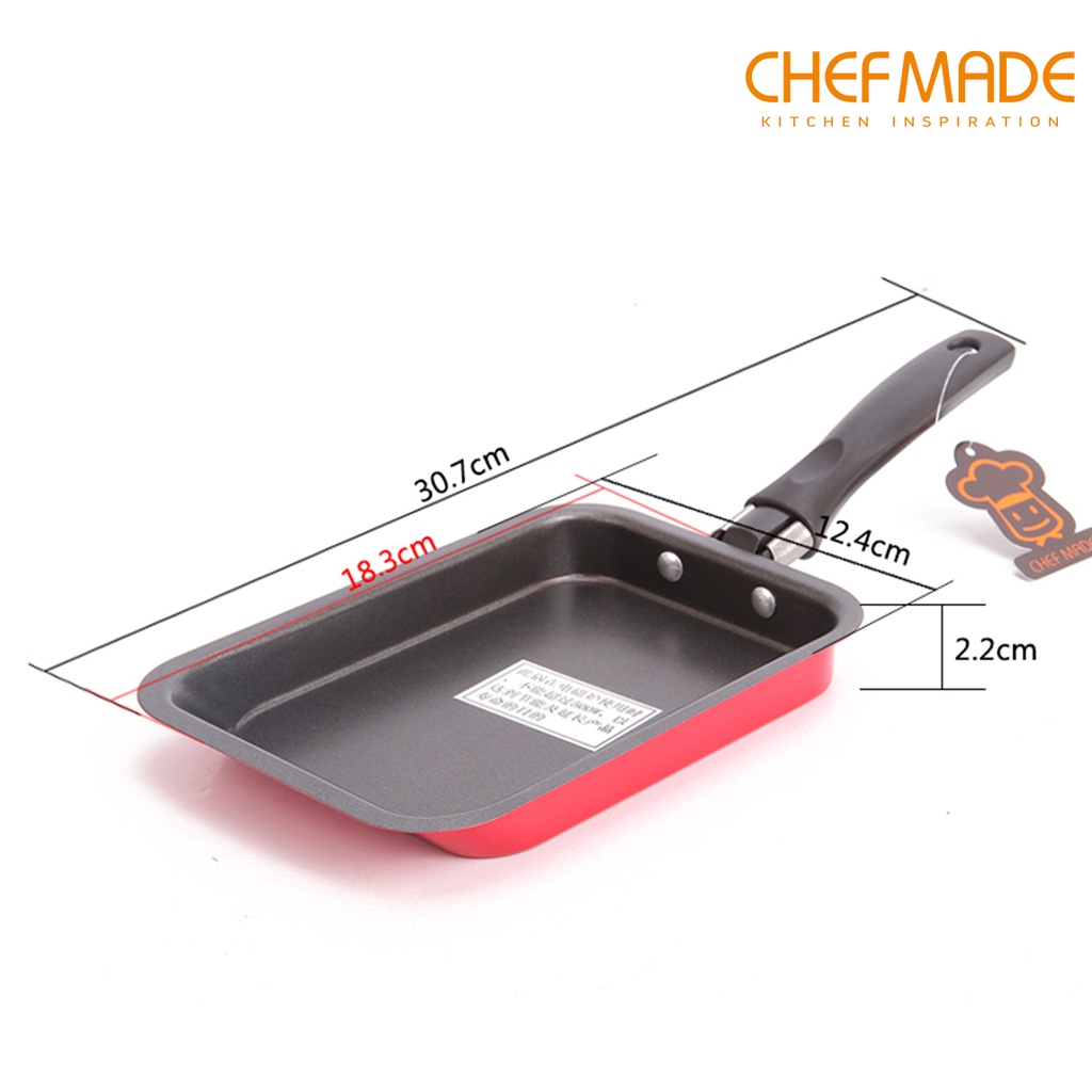 Chảo Tráng Trứng Kèm Thìa Vét Bột CHEFMADE WK3003-1 Chống Dính Kiểu Nhật Bản