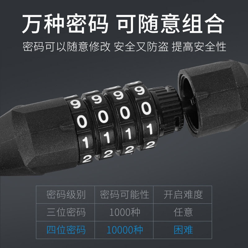 Dây Khóa Mũ Bảo Hiểm Xe Máy Chống Trộm Có Mật Khẩu