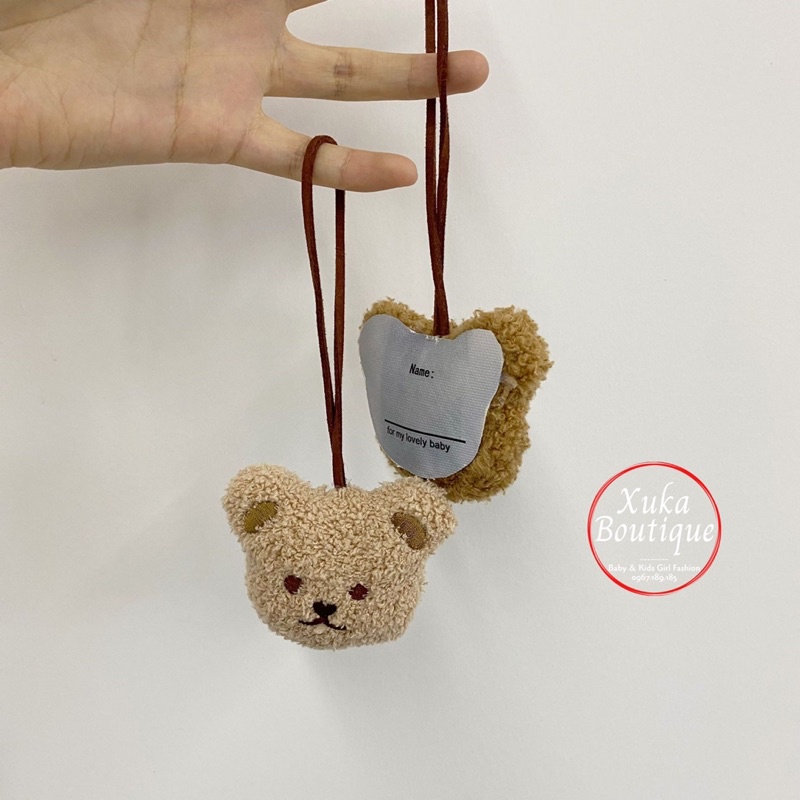 Name Tag Gấu Treo Cặp Cho Bé / Móc Treo Túi Đi Học Cho Bé 🧸