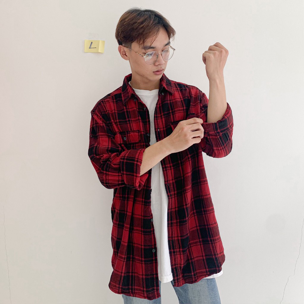 GIẢM SỐC ÁO KHOÁC SƠ MI FLANNEL 69K ÁO [ SIZE L ] CARO CHỐNG NẮNG DÀI TAY HÀNG 2HAND TUYỂN CHỌN | BigBuy360 - bigbuy360.vn
