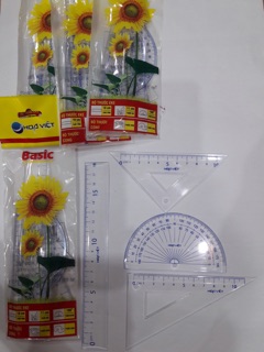 2 bộ thước eke hồng hà,hoa việt