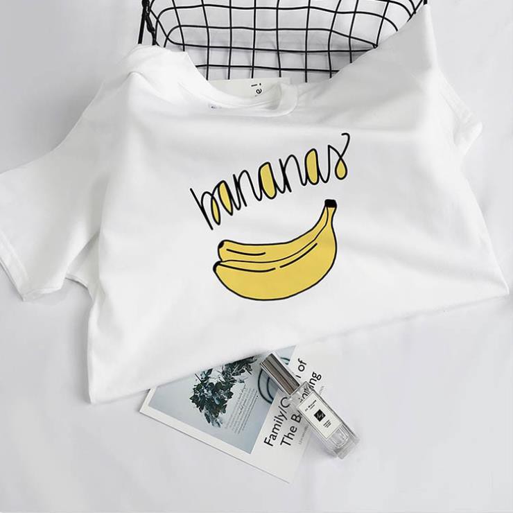 Follow Shop Săn Deal Hot Ngày 12/12 Áo Thun Tay Ngắn Màu Trắng In Hình Trái Chuối Bananas ATN4008  ྇