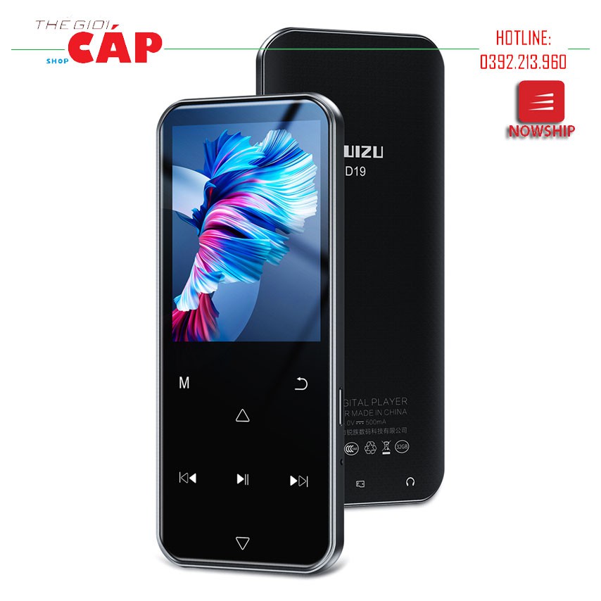 [Mã ELHACE giảm 4% đơn 300K] Máy Nghe Nhạc MP3 Màn Hình Cảm Ứng Bluetooth Ruizu D19 Bộ Nhớ Trong 16GB - Hàng Chính Hãng