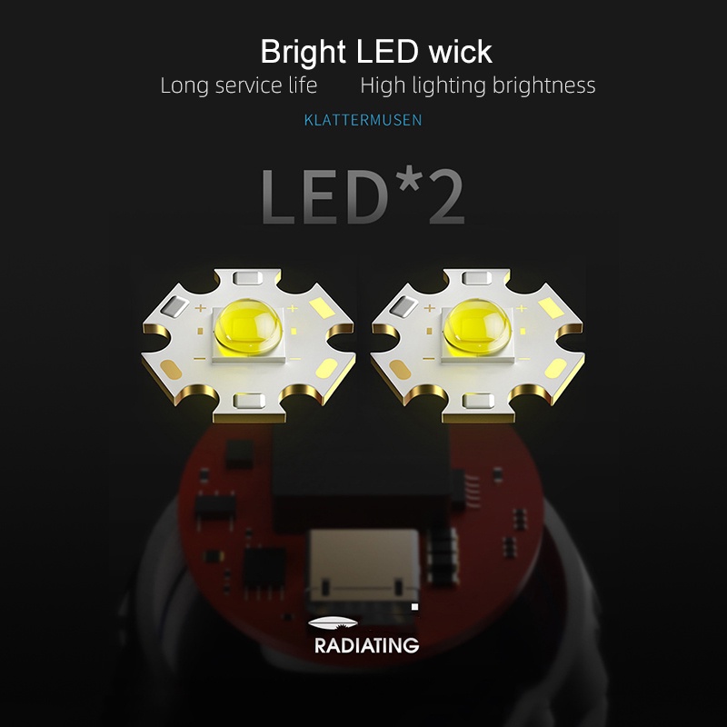 1 Đèn Pin LED Hình Vuông 2 Lõi Siêu Sáng Có Thể Sạc Lại Bằng Cổng USB Đa Chức Năng
