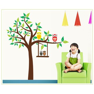 Decal dán tường Cây cú mèo 1 EB238 (Kích thước: 120x130cm)