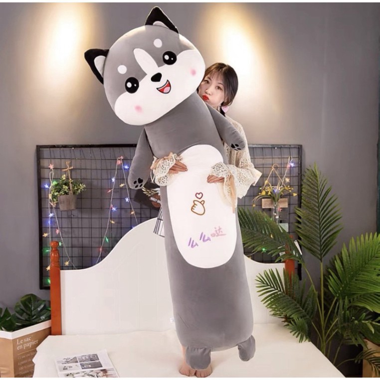 Gối ôm hình mèo Alaska KT 110 - 130cm - Gấu nhồi bông PP 3D siêu mềm mịn