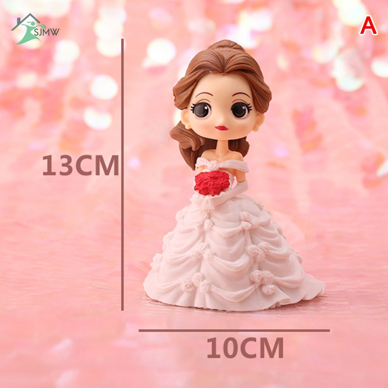 SJMW Cute Cartoon Girls Cake Topper Big Eyes Doll Princess Birthday Cake Decoration Party Supplies