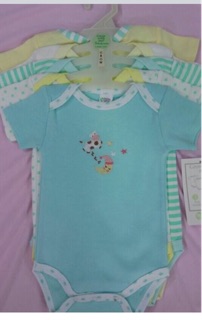 Set 5 body Carter cộc tay cho bé trai/gái (0 đến 12 tháng)