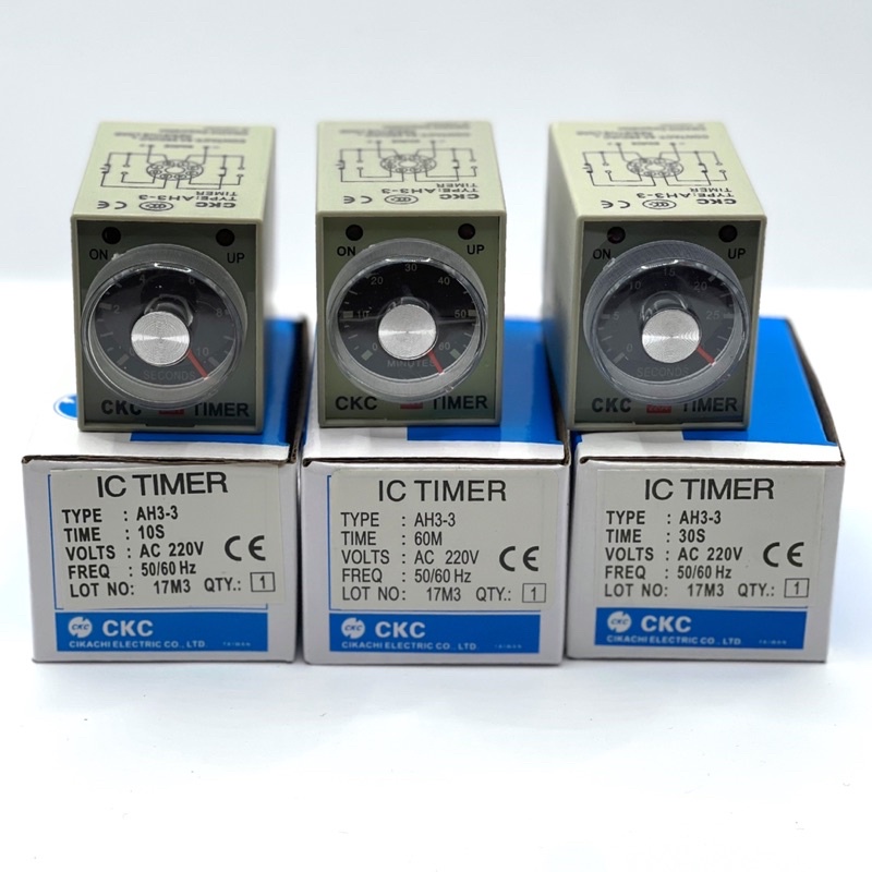 Rơ le thời gian CKC AH3-3 AC 220V kèm theo đế