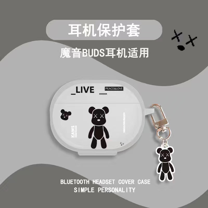 Vỏ Bảo Vệ Hộp Sạc Tai Nghe Bluetooth Không Dây Bằng Silicon Mềm Trong Suốt Họa Tiết Hoạt Hình Dễ Thương