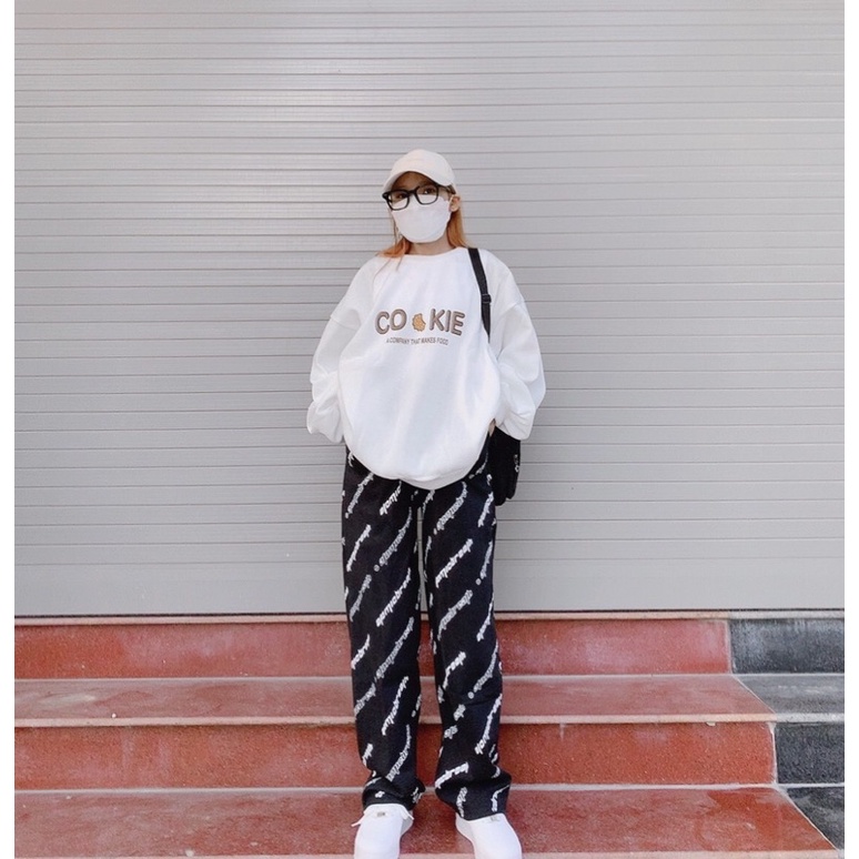 [ ẢNH THẬT ] ÁO SWEATER NỈ COOKIE TRẮNG UNISEX FORM RỘNG (ẢNH THẬT Ở CUỐI) | BigBuy360 - bigbuy360.vn