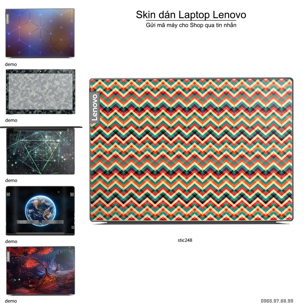 Skin dán Laptop Lenovo in hình Chevron - stic249 (inbox mã máy cho Shop)