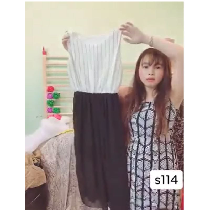 Đầm maxi sọc phối chân váy voan.S20