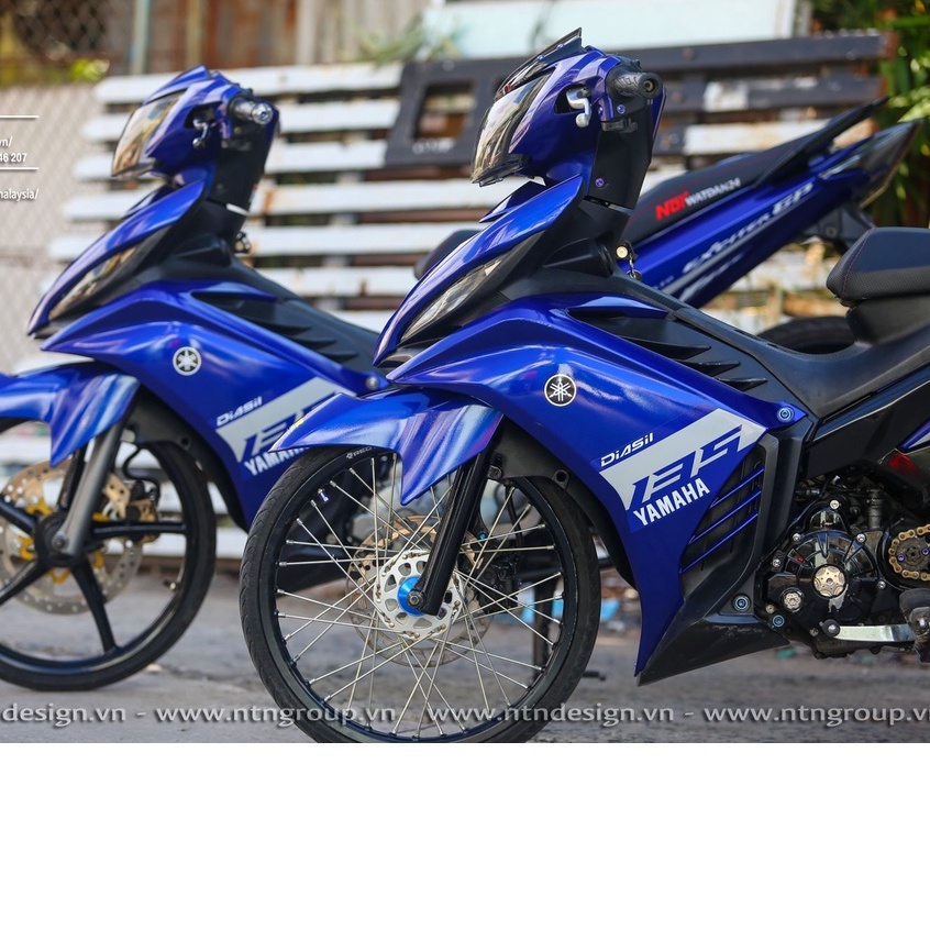 Tem rời Exciter 135 xanh GP xám cover , tem 3 lớp cao cấp