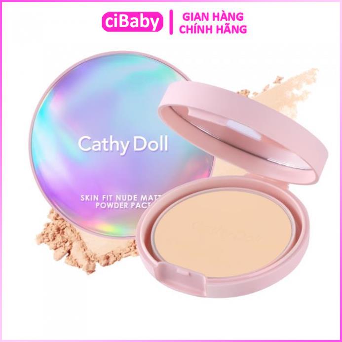 [CHÍNH HÃNG] Phấn phủ Cathy Doll Skin Fit Nude Matte Powder Pact SPF30 PA+++ 12g