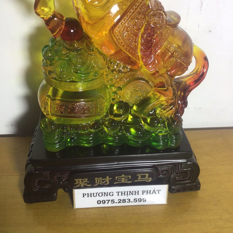 Ngựa Phong Thuỷ Túi Tiền Lưu Ly Cao 33Cm