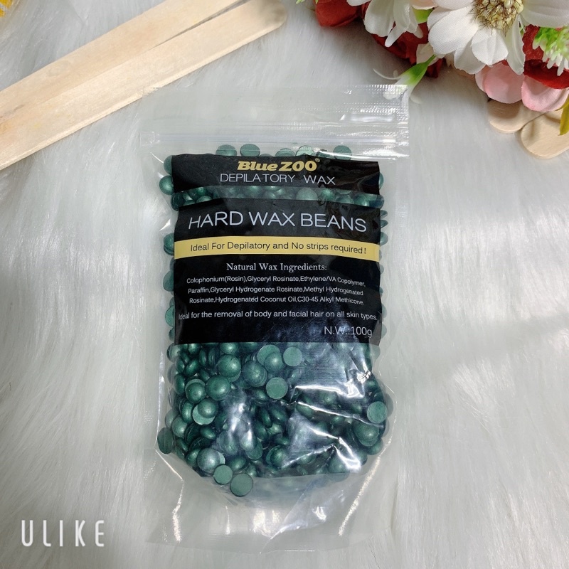 [Tặng que gỗ] Sáp wax lông NT cao cấp dạng hạt đậu Bluezoo gói 100g