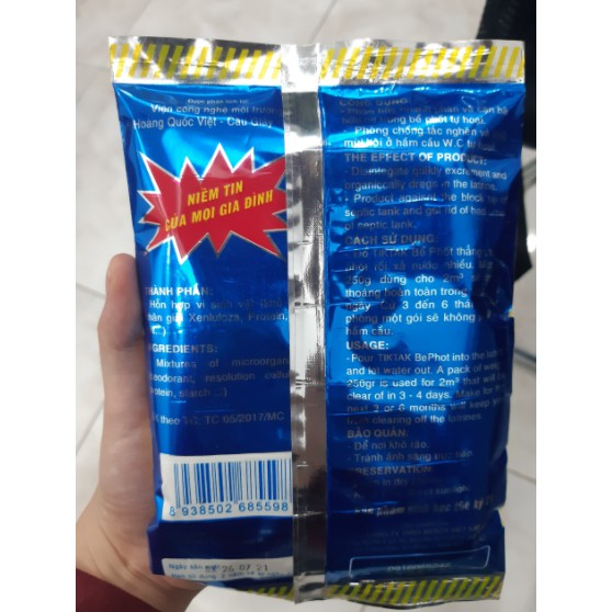 Bột thông cống Tiktak, bột thông khử khuẩn, chống tắc siêu mạnh