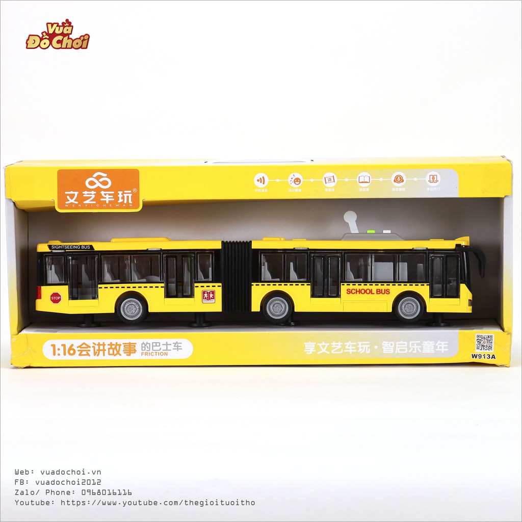 BỘ ĐỒ CHƠI Ô TÔ XE BUÝT CHO BÉ - XE BUS CÓ ĐÈN VÀ ÂM THANH CHẠY ĐÀ