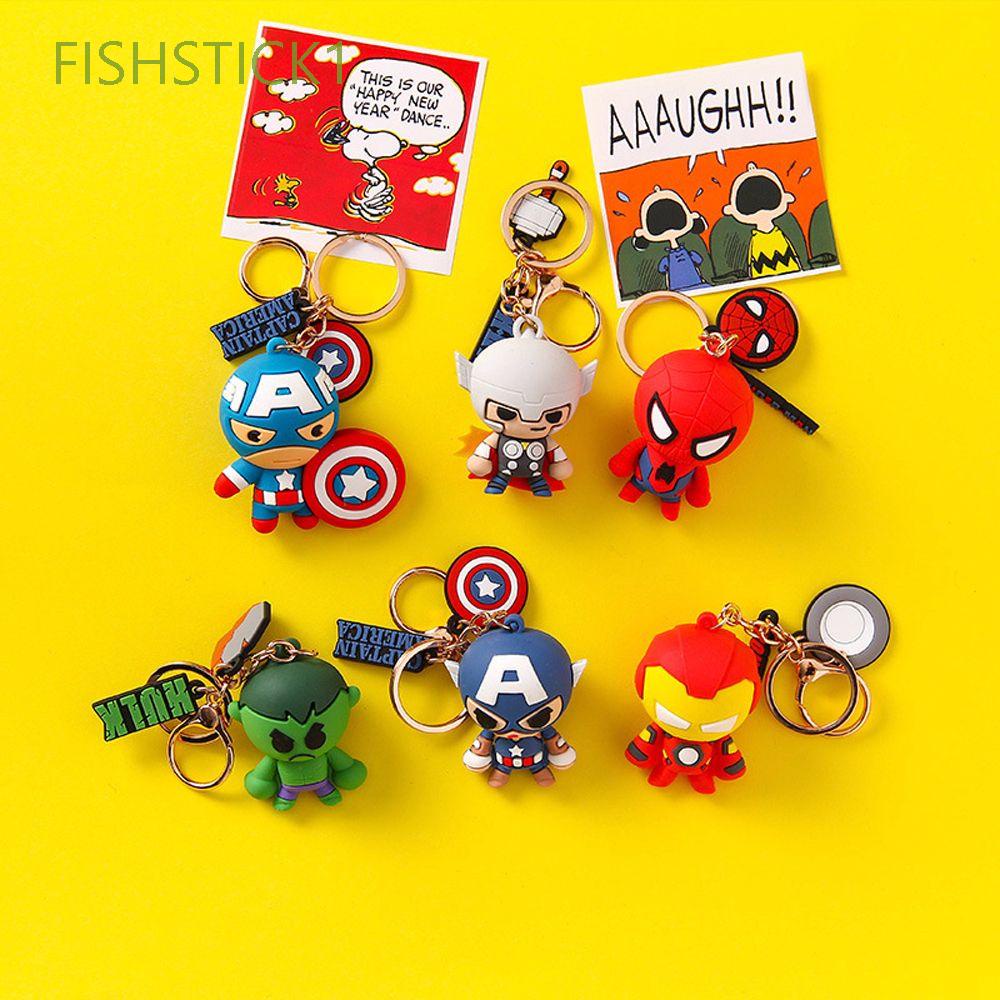 Móc khóa Silicon hình siêu anh hùng Marvel Avengers Thor Iron Man Spiderman Hulk Captain America