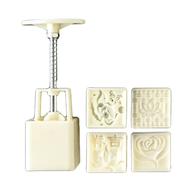 Khuôn Nhấn Bánh Trung Thu Hình Thùng Bánh Trung Thu 50g Kèm 4 / 6 Hoa