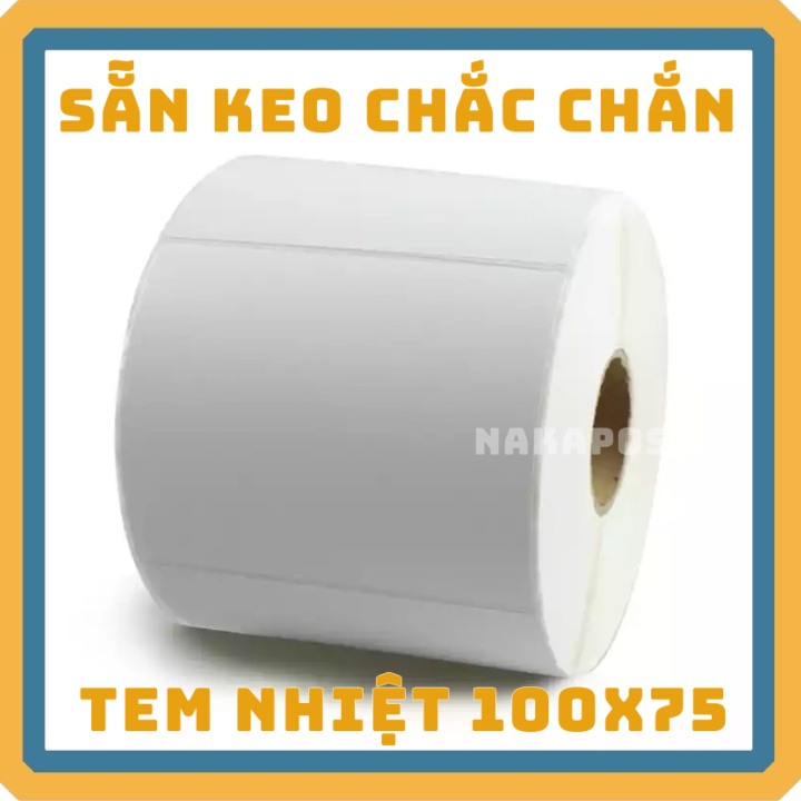 Giấy in tem nhiệt 100x75mm cuộn 50m